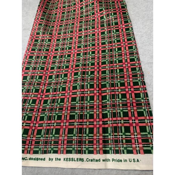 Vintage Concord Fabrics Plaid Cotton Fat Quarter 18x22 Red & Green Print Sewing - Picture 6 of 9
